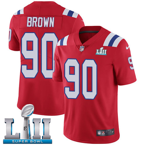Nike Patriots #90 Malcom Brown Red Alternate Super Bowl LII Men's Stitched NFL Vapor Untouchable Limited Jersey